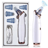 2026 Pore Vacuum, USB Rechargeable Blackhead Remover Vacuum,3 Levels Adjustable Pore Vacuum Blackhead Remover, with 5 Suction Power,6 Probes,Face Vacuum Pore Cleanser for Women & Men-White