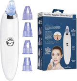 2026 Pore Vacuum, USB Rechargeable Blackhead Remover Vacuum,3 Levels Adjustable Pore Vacuum Blackhead Remover, with 5 Suction Power,6 Probes,Face Vacuum Pore Cleanser for Women & Men-White