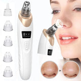 2026 Pore Vacuum, USB Rechargeable Blackhead Remover Vacuum,3 Levels Adjustable Pore Vacuum Blackhead Remover, with 5 Suction Power,6 Probes,Face Vacuum Pore Cleanser for Women & Men-White